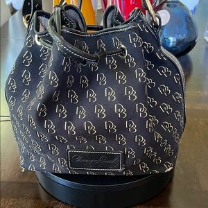 Dooney & Bourke Black and Gold Monogram Shoulder Bag